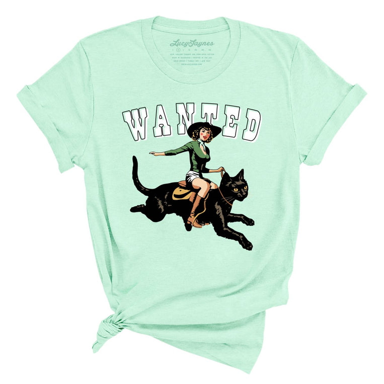 Wanted Graphic Tee - Heather Mint