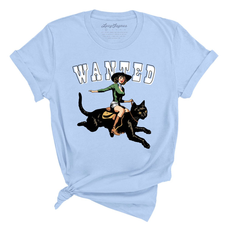 Wanted Graphic Tee - Light Blue