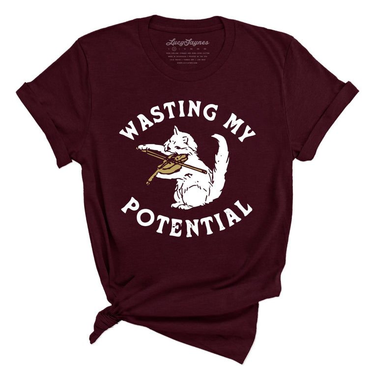 Wasting My Potential Graphic Tee - Heather Cardinal