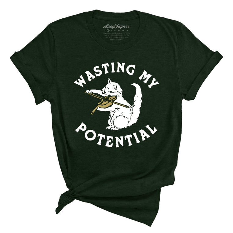 Wasting My Potential Graphic Tee - Heather Emerald