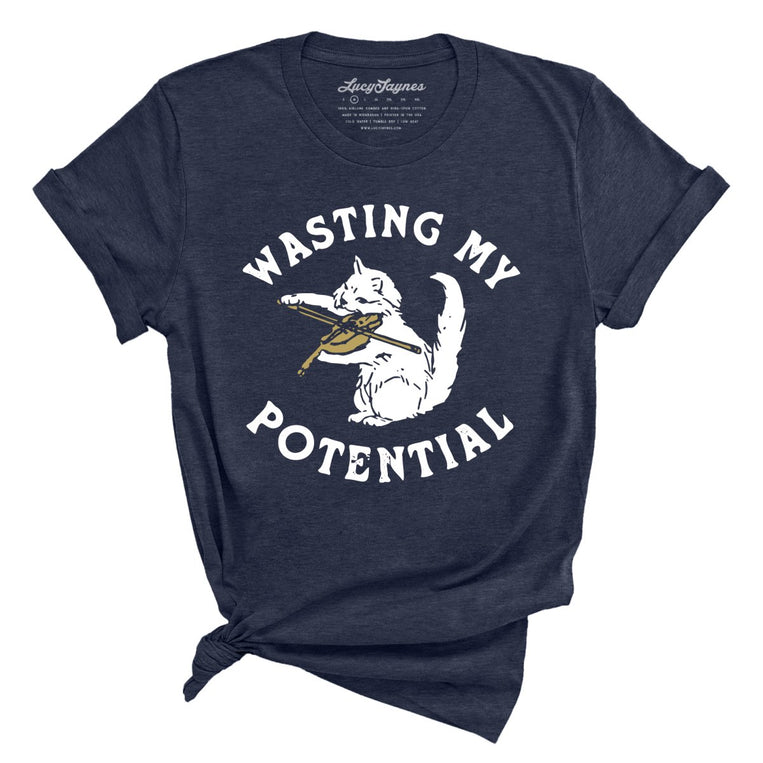 Wasting My Potential Graphic Tee - Heather Midnight Navy