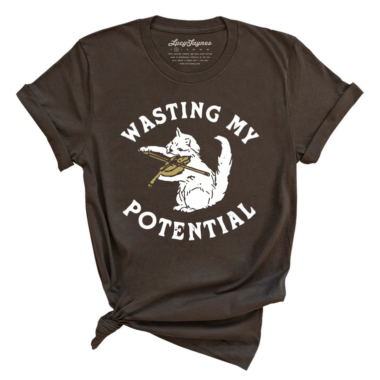 Wasting My Potential Graphic Tee - Brown