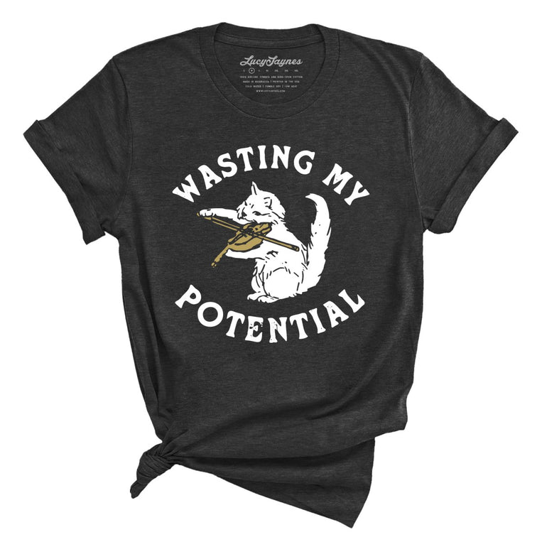 Wasting My Potential Graphic Tee - Dark Grey Heather