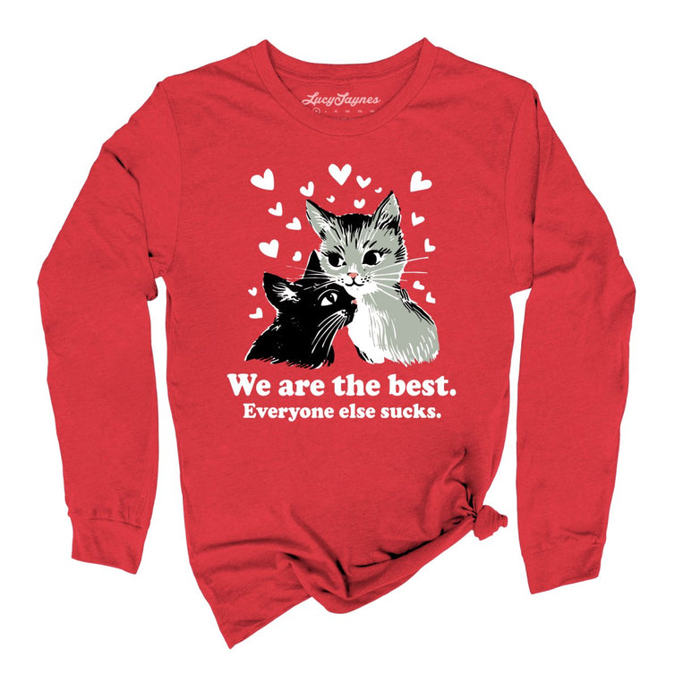We Are The Best Graphic Long Sleeve Tee - Red