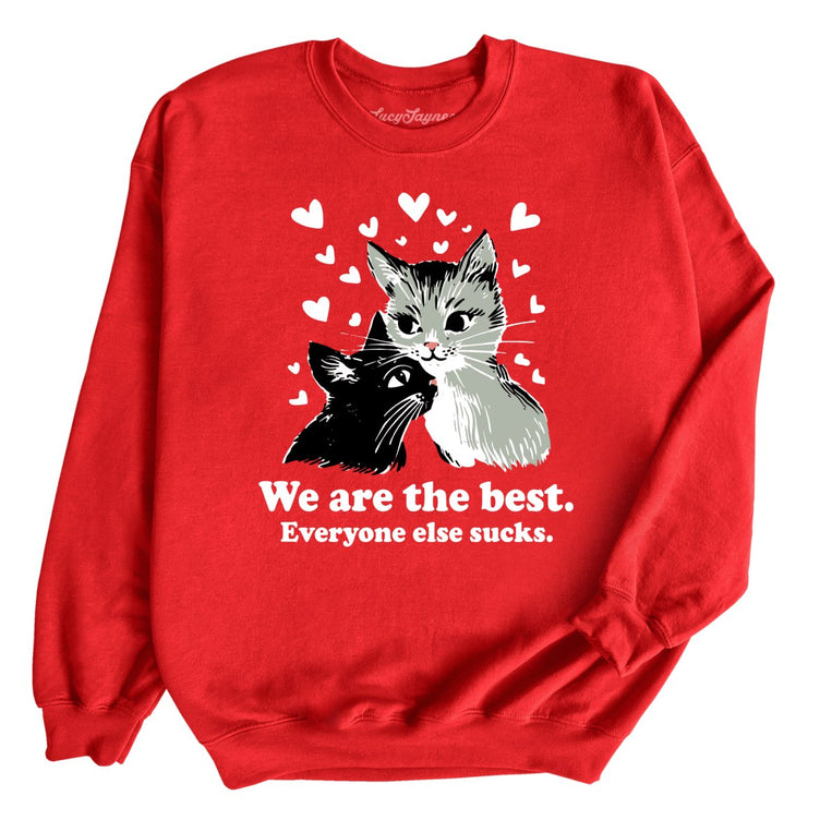 We Are The Best Graphic Sweatshirt - Red