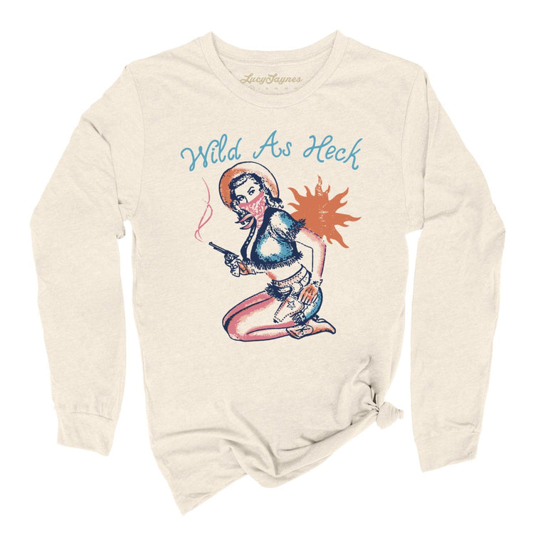 Wild as Heck Graphic Long Sleeve Tee - Natural