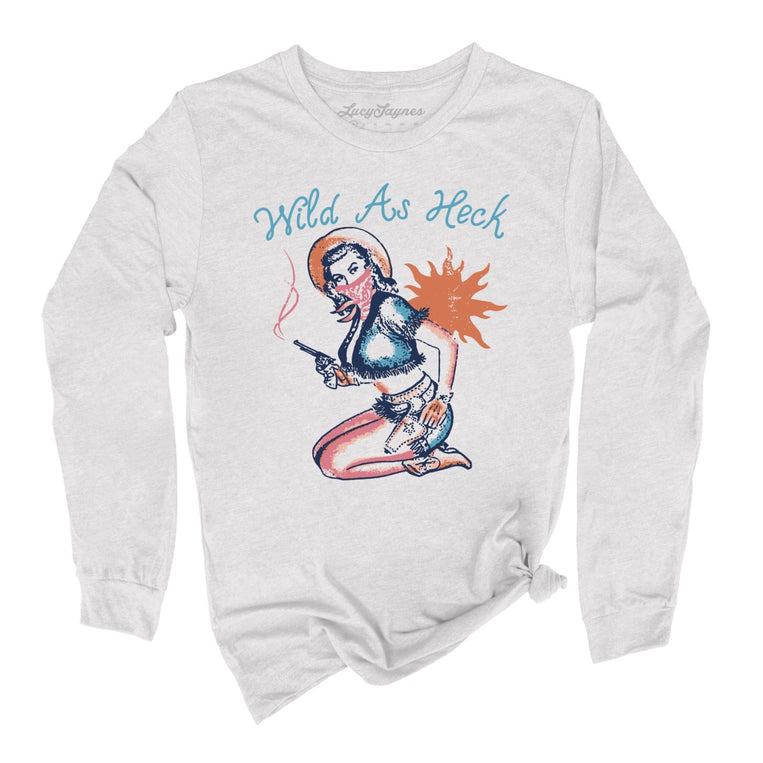 Wild as Heck Graphic Long Sleeve Tee - Ash