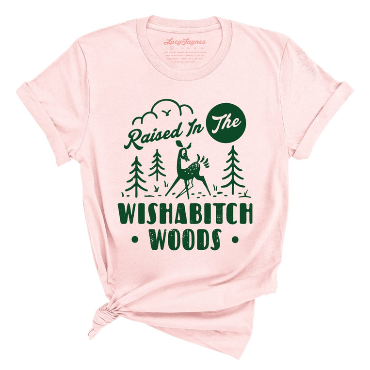 Wishabitch Woods Graphic Tee - Soft Pink