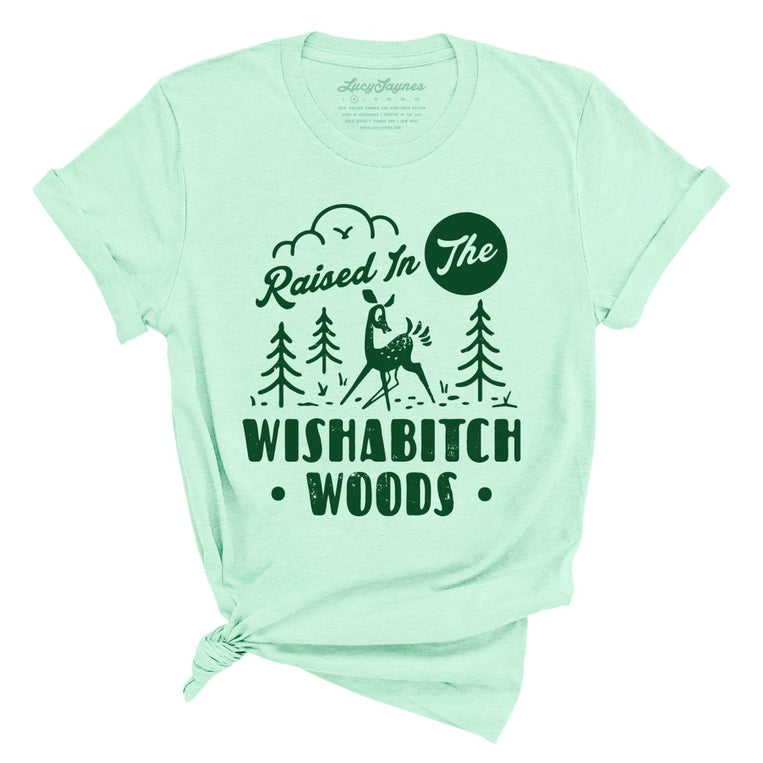 Wishabitch Woods Graphic Tee - Heather Mint