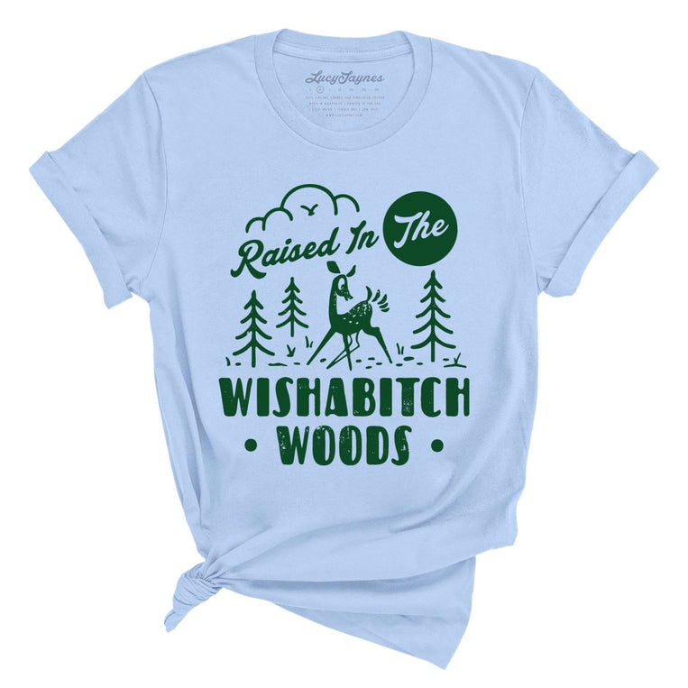 Wishabitch Woods Graphic Tee - Light Blue