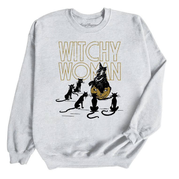 Witchy Woman Graphic Sweatshirt - Ash