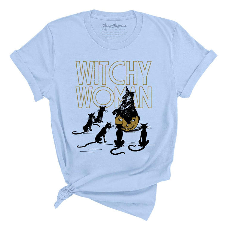 Witchy Woman Graphic Tee - Light Blue