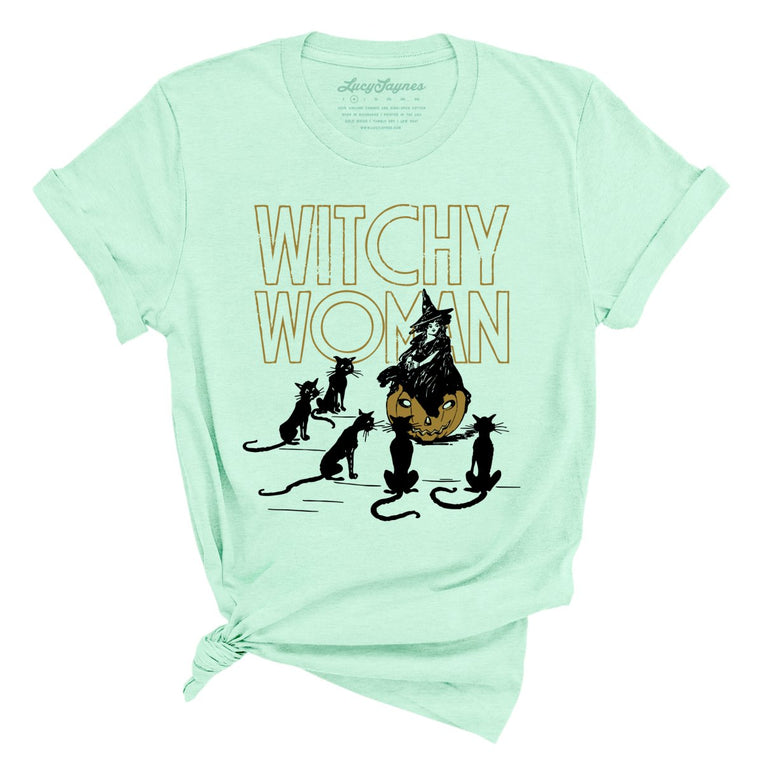 Witchy Woman Graphic Tee - Heather Mint