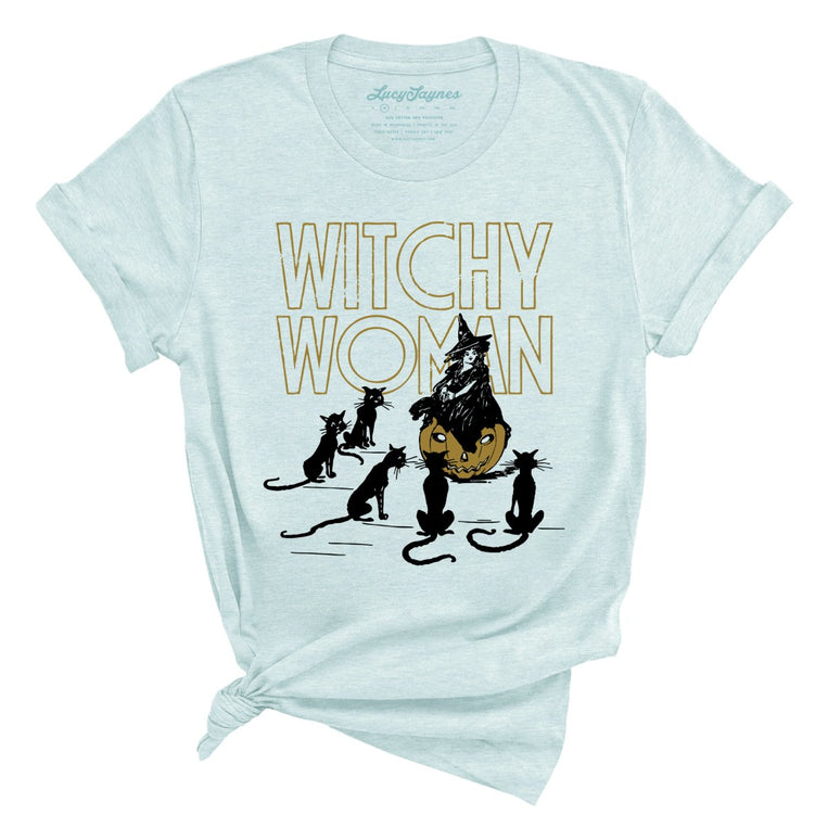 Witchy Woman Graphic Tee - Heather Ice Blue