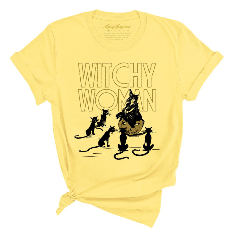 Witchy Woman Graphic Tee - Yellow