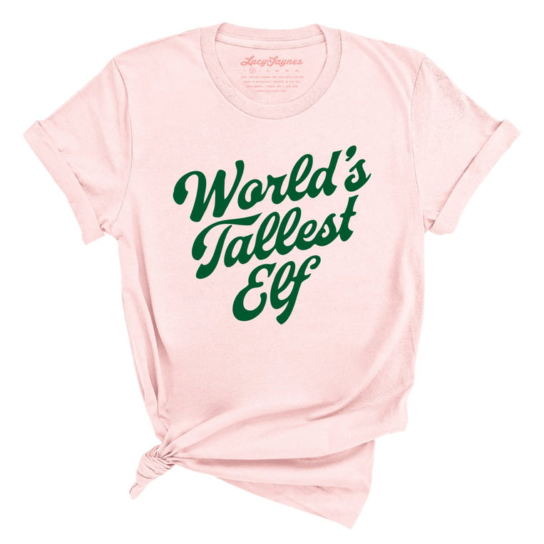 World's Tallest Elf Graphic Tee - Soft Pink