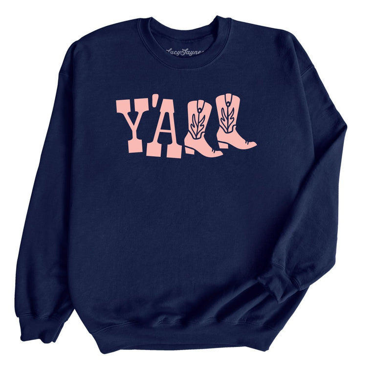 Y'all Boots Graphic Sweatshirt - Navy