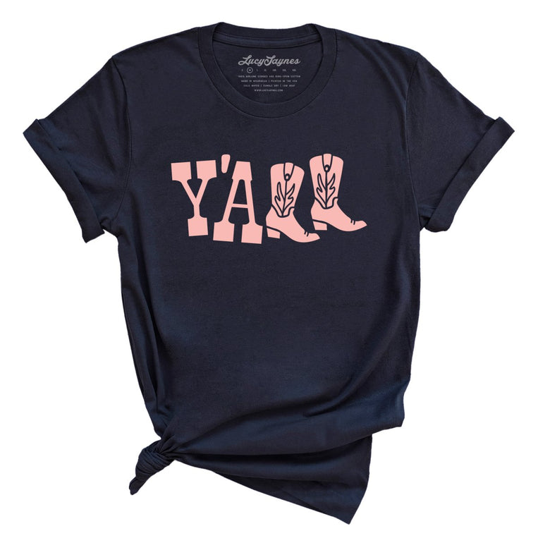 Y'all Boots Graphic Tee - Navy
