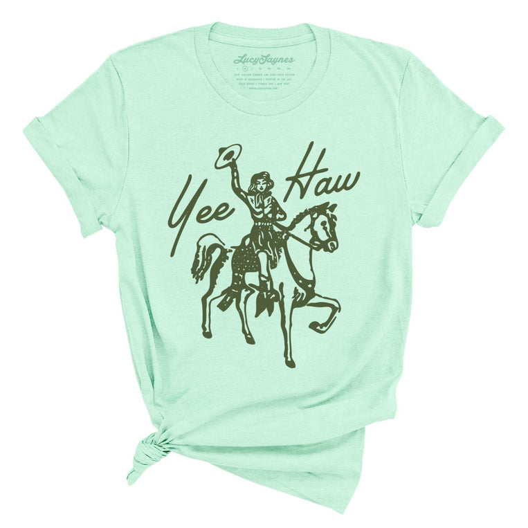 Yee Haw Graphic Tee - Heather Mint