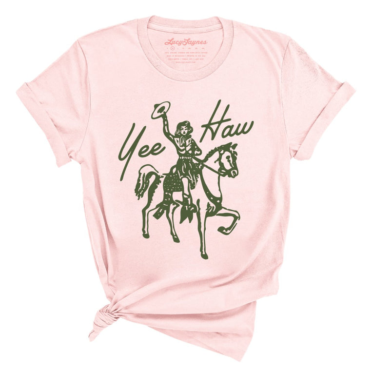 Yee Haw Graphic Tee - Soft Pink