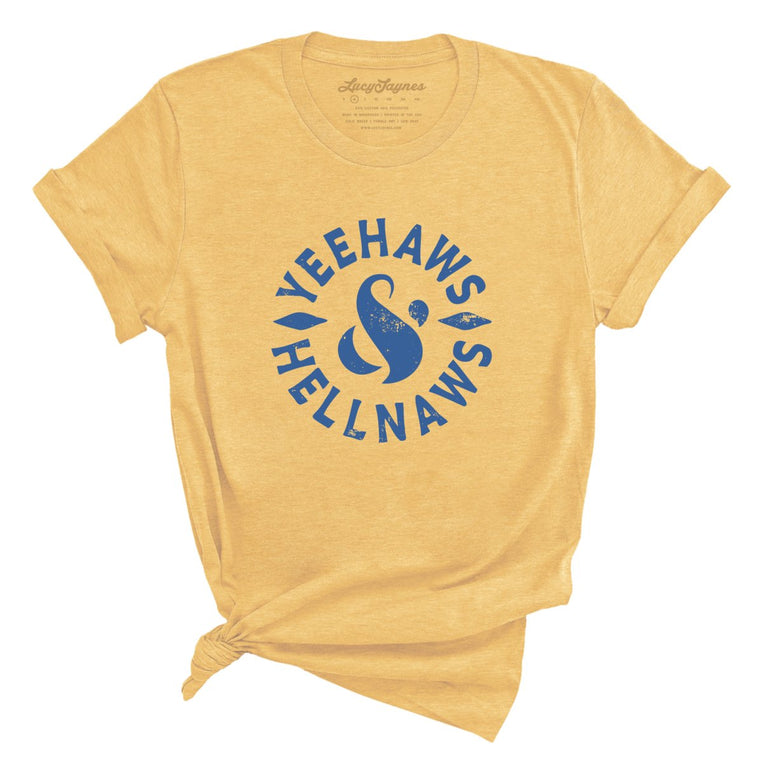 Yeehaws and Hellnaws Graphic Tee - Heather Yellow Gold