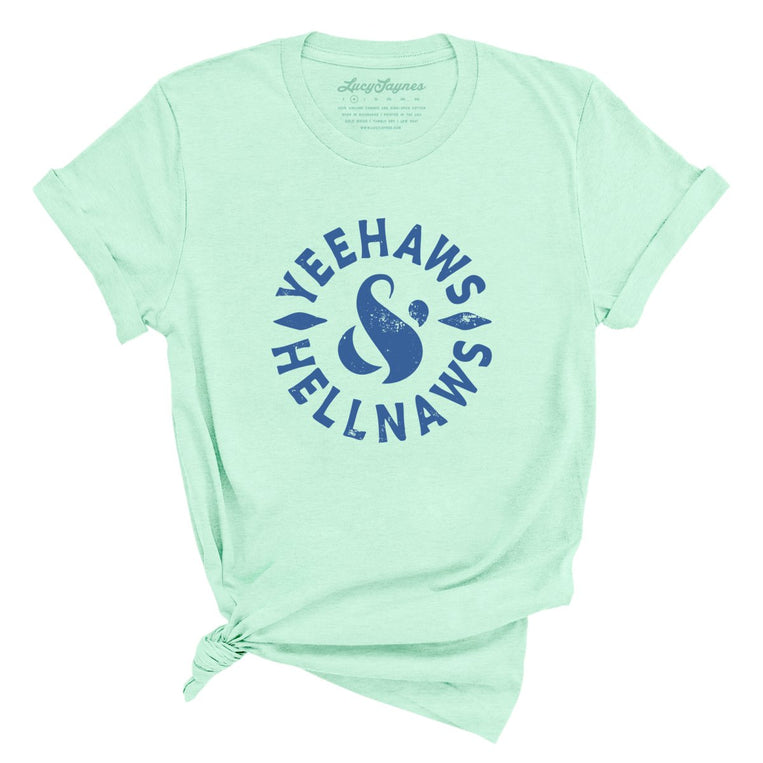 Yeehaws and Hellnaws Graphic Tee - Heather Mint