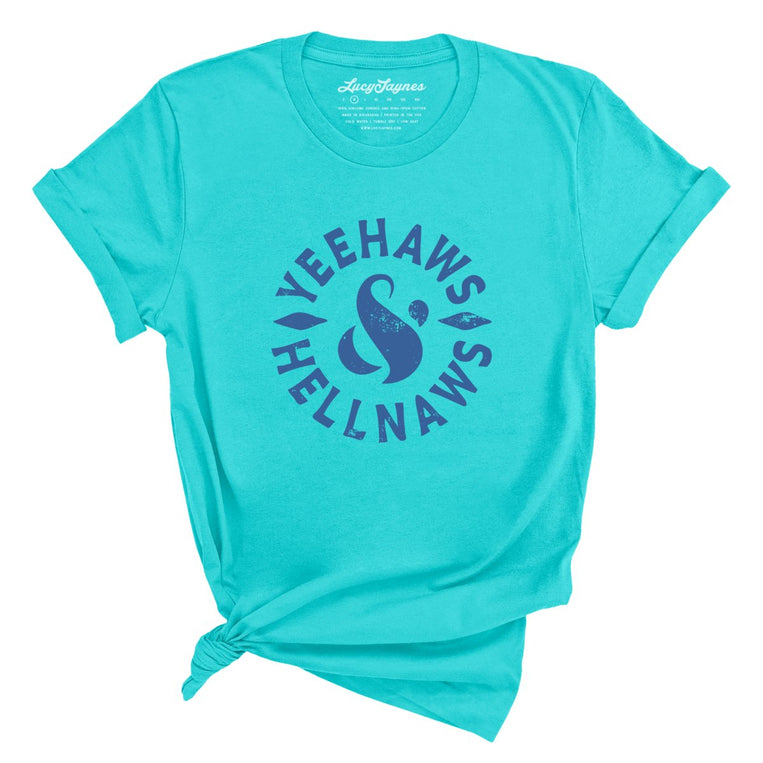 Yeehaws and Hellnaws Graphic Tee - Turquoise