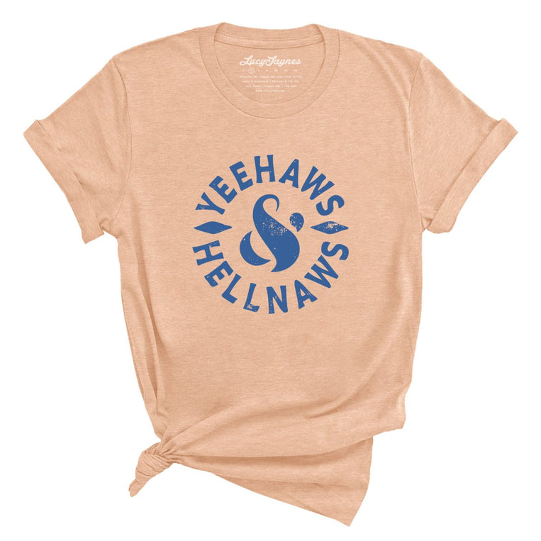 Yeehaws and Hellnaws Graphic Tee - Heather Peach